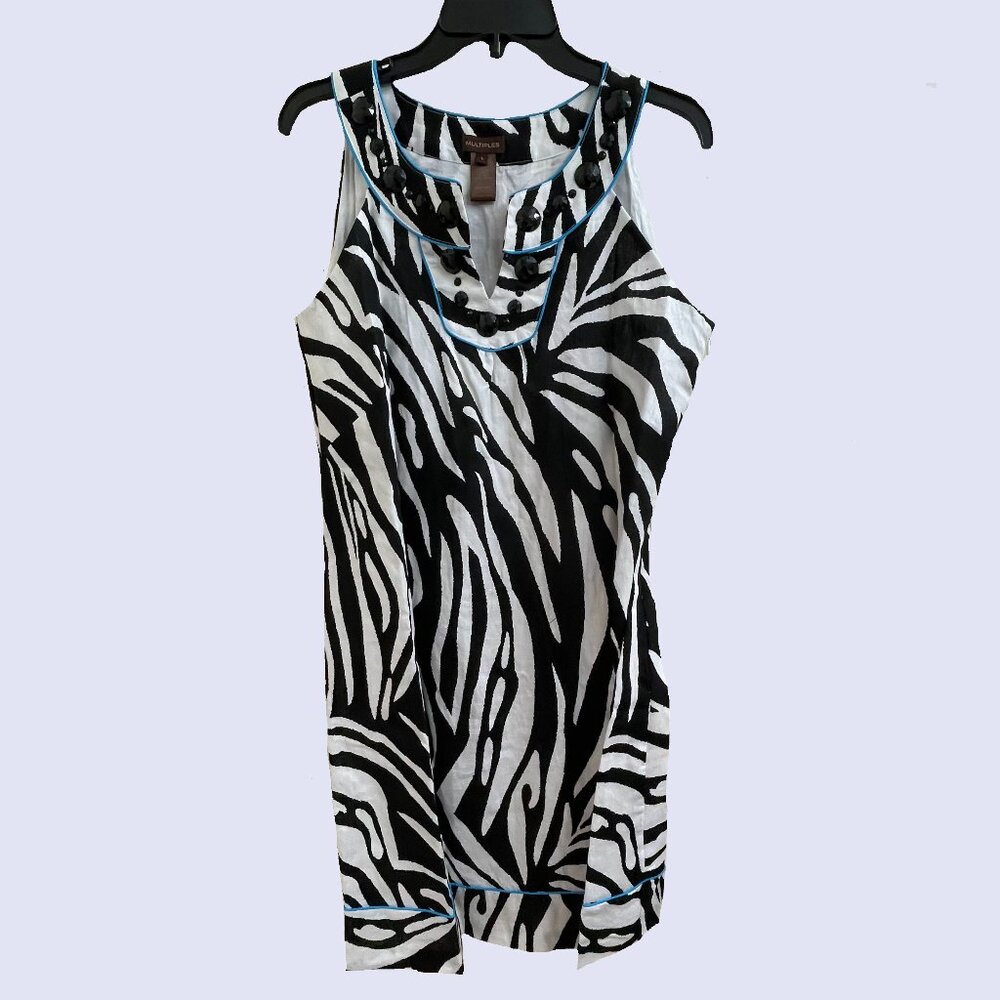 Multiples Sleeveless Zebra Print Dress Size Large NWT